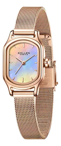 Reloj Mujer Sollen Rosé Gold Cuarzo Acero Inoxidable Resistente Agua