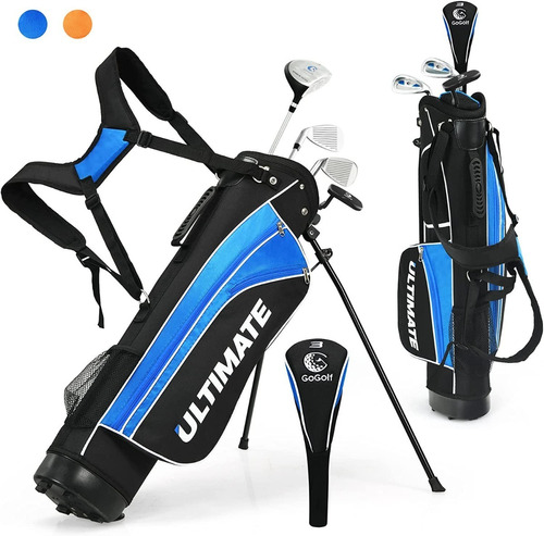 Set De 5 Palos De Golf Ultimate Junior Con Bolsa Maleta Azul
