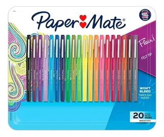 Plumones Paper Mate Marcadores Plumígrafo Flair 20 Pzas