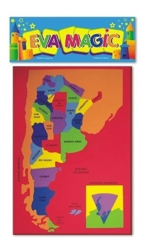 Mapa Argentina Goma Eva Rompecabezas Fabricantes X 12 U.