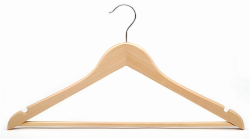 Imagen 7 de 8 de Perchas De Madera Lustrada Exahome Elegante Pack 256 Unid