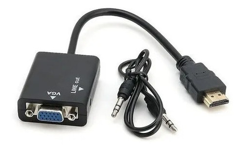 Adaptador Conversor Hdtv Compatible Hdmi A Vga Audio 1080 Hd