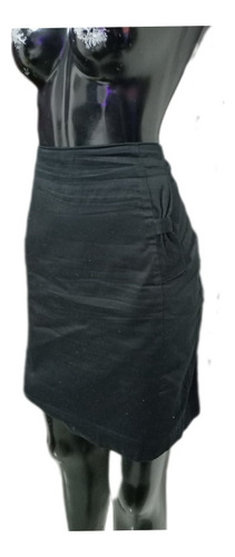 Bonita Falda Negra Con Cierre Y Moños Negra 