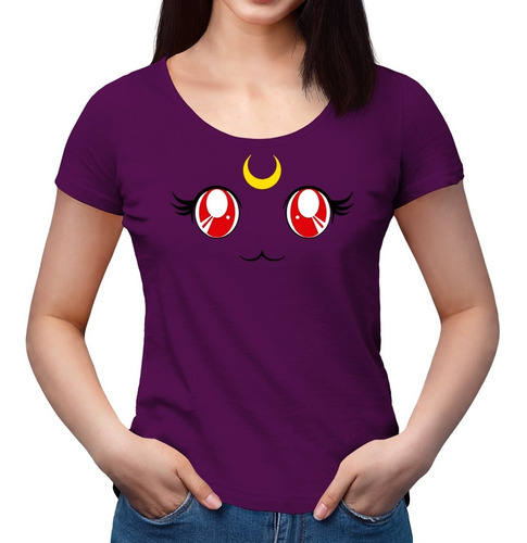 Polera Luna - Sailor Moon - Anime - Gato - Escotada - Kawaii