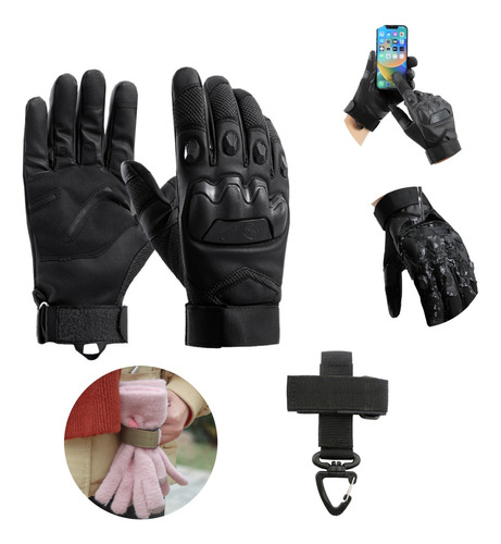 Guantes Aptos Para Pantalla Táctil Motociclista + Mosquetón