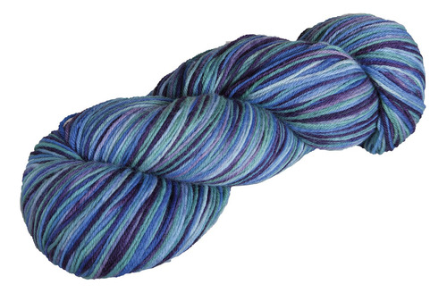 Hilo Lana Merino Pintado Mano Color Azul 3.53 oz Luz Norte