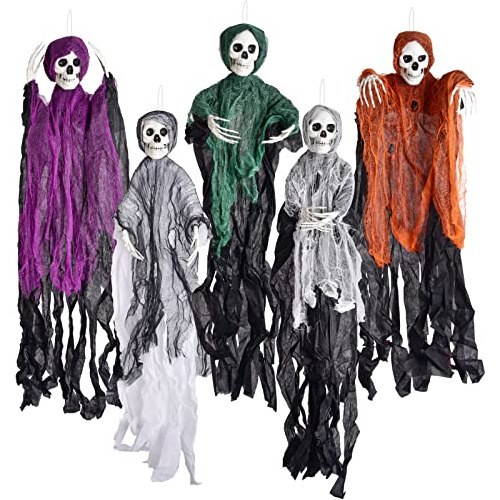 5 Packs De Fantasmas Colgantes De Halloween Túnicas De...