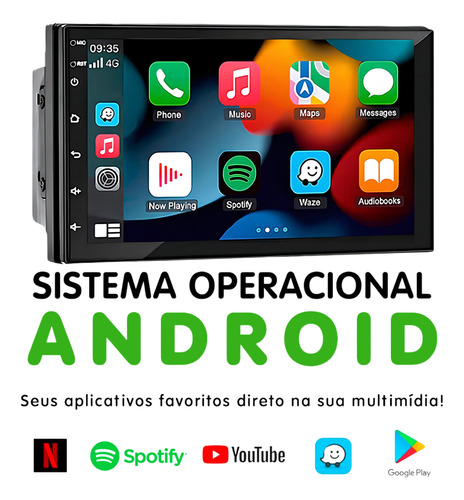 Mp5 Android 7 Pol Premium E-tech Gps Usb Aux Espelhamento