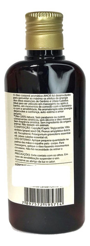 Óleo Corporal Aromático - Amor - 140ml Gerânio E Litseacubeba