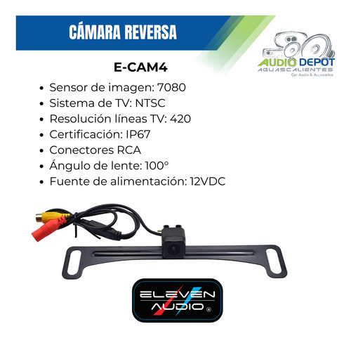Cámara De Reversa Eleven Audio E-cam4