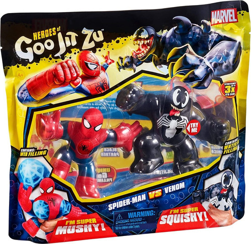 Heroes Of Goo Jit Zu Hombre Araña Mushy Vs Venom Squishy