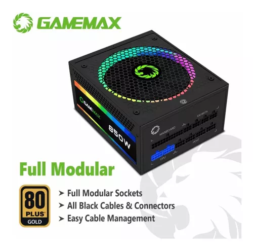 Fonte Gamemax ATX RGB-1050 Pro 80 Plus Gold 1050W - New Eletrônicos