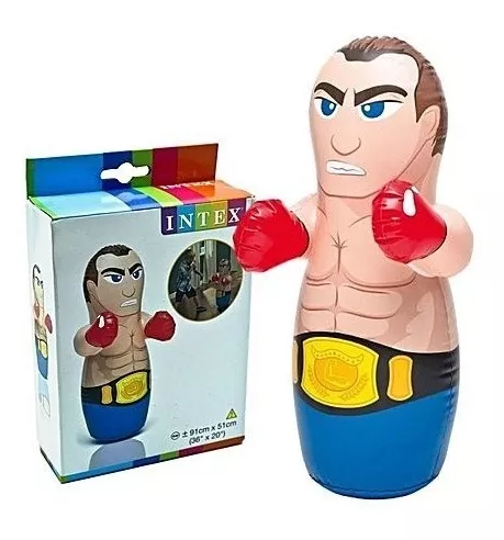 Muñeco Inflable Punching Bag Boxeador Intex Para Niños