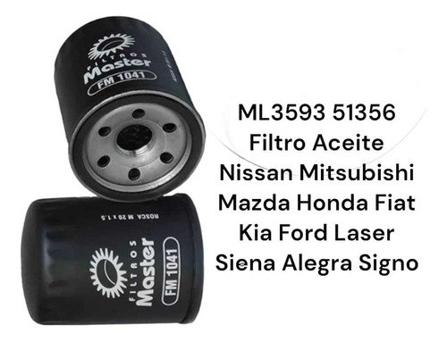 Filtro Aceite Lirax (pl-356)51356 Ford Laser, Siena ,alegra