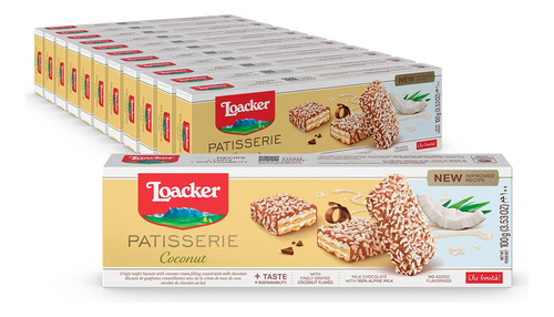 Loacker Patisserie Coconut - Galletas De Oblea Crujientes Cu