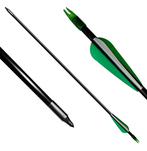 Imagen 4 de 7 de Flecha X12 Fibra De Vidrio 30'' Blk Arco Recurvo Punta Fija
