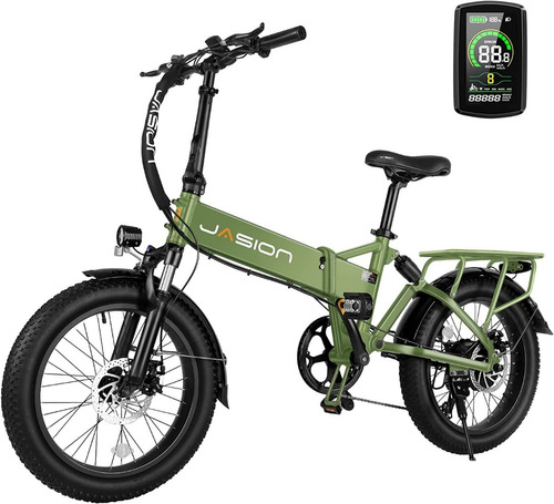 Bicicleta Electrica 500w 20mph Plegable Color Verde Jasion 