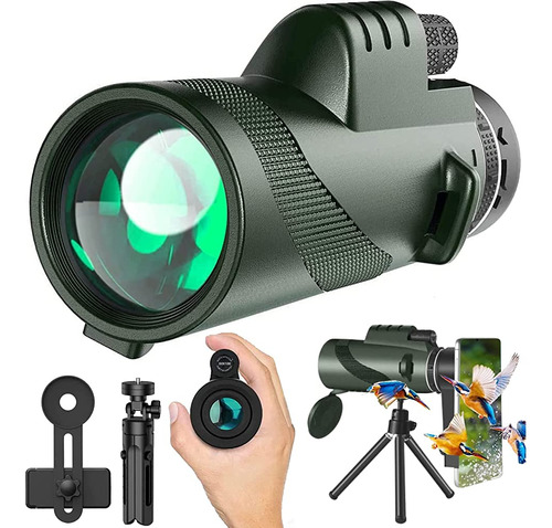 ~? 80x100 Hd Telescopio Monocular Para Adultos Con Smartphon