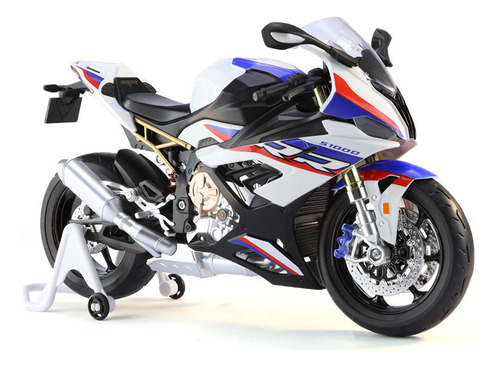 Bmw S1000rr Superbike  Miniatura Metal Moto Con Luces 1/9