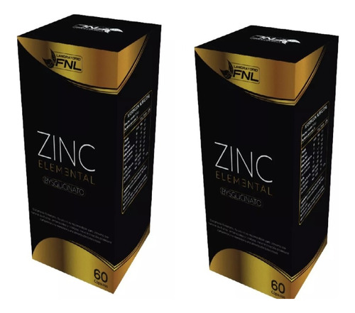 Zinc Elemental Bysglicinato 2 Frascos De  60 Cap C/u Fnl