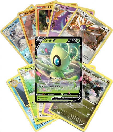 Pack 100 Cartas Pokémon Originales + 1 Pokemon V O Vmax