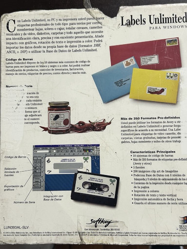 Software Antiguo Para Etiquetas Windows 1994 De Coleccion (Usado)