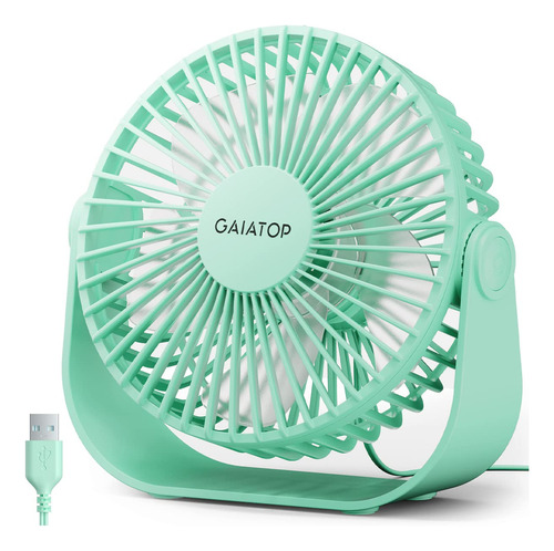 Gaiatop Usb Ventilador De Escritorio, 3 Velocidades Mq1x7