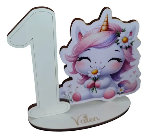 Combo 20 Souvenirs Primer Añito Cumpleaños Unicornio Flores