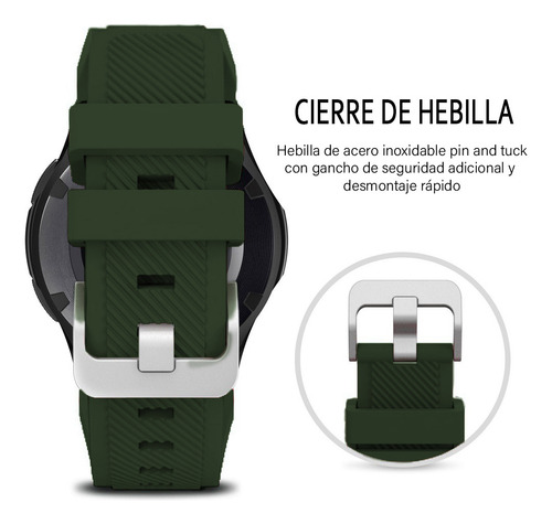 Correa 22mm Deportiva Texturizada Para Binden Era Hit Verde Oscuro 2.2 Cm
