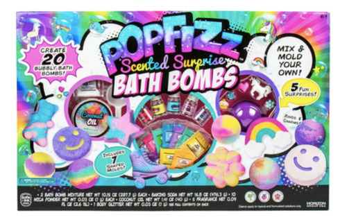 Bombas De Baño 5 Sorpresas Perfumadas Popfizz Crea 20 Bombas Color Multicolor