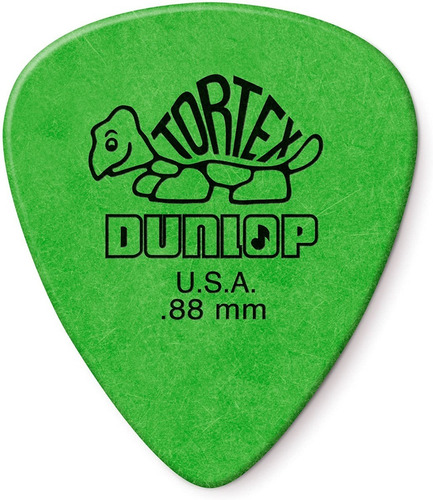 Las lengüetas estándar Dunlop Tortex utilizan 0,88 mm, paquete de 6, color verde