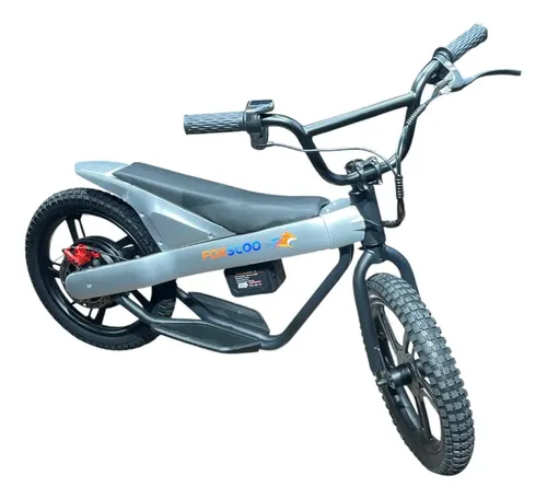 Bicicleta infantil elétrica 300W aro 14 cinza