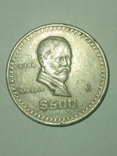 Moneda Madero De 500 Pesos Año 1986