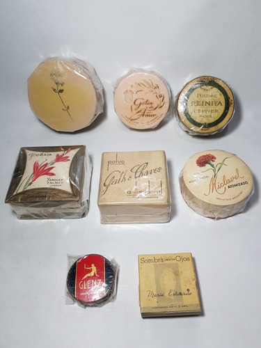 Imagen 1 de 8 de Antiguas Cajas De Polvos Faciales Lote X 8 Cajas Mag 58210
