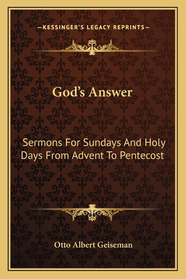 Libro God's Answer: Sermons For Sundays And Holy Days Fro...