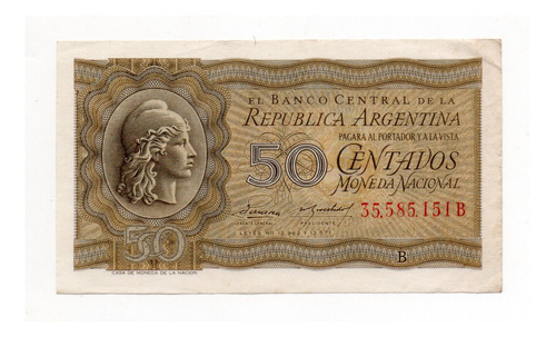 Billete 50 Centavos Moneda Nacional Bottero 1905