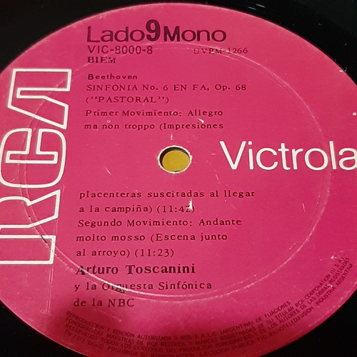 Sin Tapa Disco Arturo Toscanini Orq Sinfon Nbc Beethoven Cl0