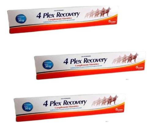 Pack 3 4 Plex Recovery Perro Gel Multivitaminico Nutriplus