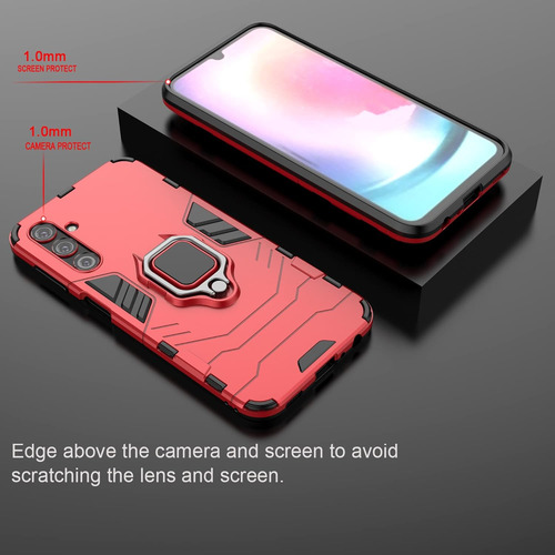 Funda Uso Rudo Carcasa Para Samsung Galaxy A24 +mica Rojo Samsung Galaxy A24 4g/5g