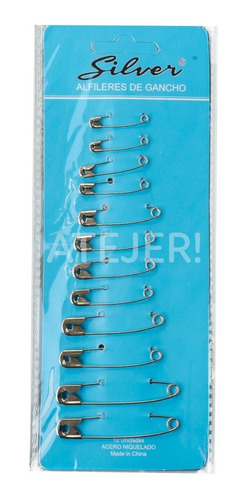 Imagen 6 de 9 de Alfiler De Gancho Surtido Marca Silver Blister X 12 Unidades