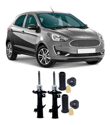 02 Amortecedores + 02 Kits Ford Ka Dianteiro 2014 A´te 2019