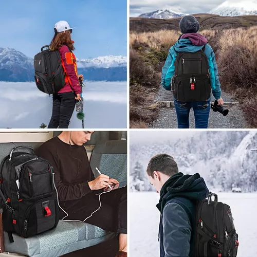 YOREPEK Mochila de viaje, mochila extra grande de 50 L para laptop para  hombres y mujeres, resistente al agua, mochila escolar universitaria,  aprobada