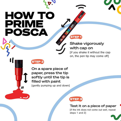Madeshow Posca Marker Set, 8 Rotuladores Medianos 5m - Cálido,plumones puntal pincel plumones que no traspasan kit de dibujo,Set De Bolígrafos Acrílicos Para Colorear Y Colorear