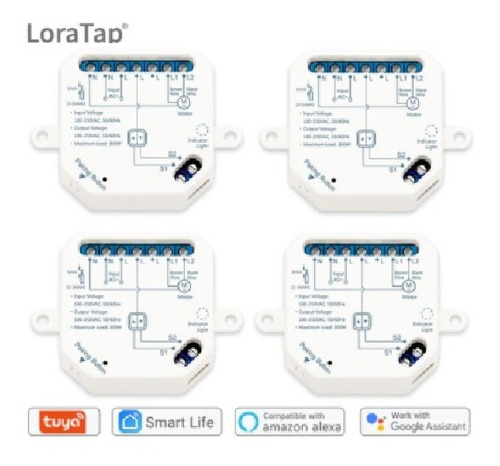 Imagem 1 de 10 de Kit 4 Interruptores Cortina Inteligente Alexa E Google Home