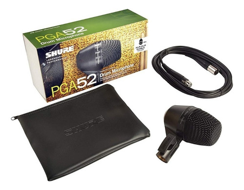Shure Pga52 Xlr Micrófono Dinámico Cardiode Con Cable Color Negro