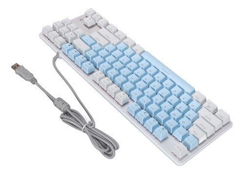 Teclado Usb Mecánico Para Juegos Con Luz De Fondo Rgb Azul D