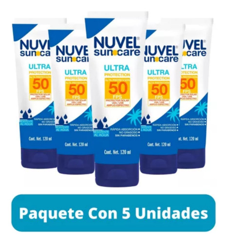Protector Solar Fps 50 Nuvel Suncare 120 Ml 5 Pack