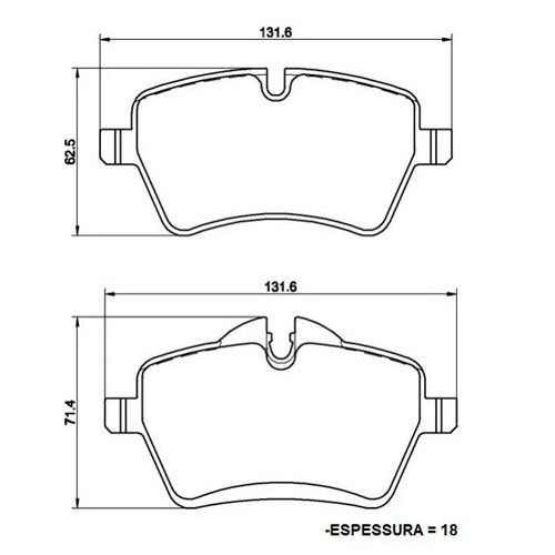 Imagem 3 de 4 de Pastilha Sensor De Freio Dianteira Mini Cooper 1.6 R60 2011-