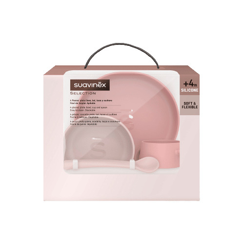 Set Suavinex Aprendizaje Silicona Rosa