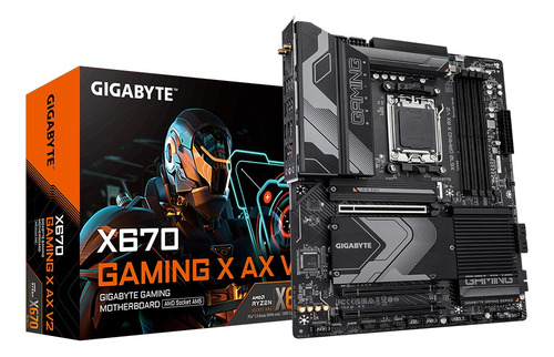 Placa-mãe Gigabyte X670 Gaming X Ax V2 Am5 Ddr5 preta